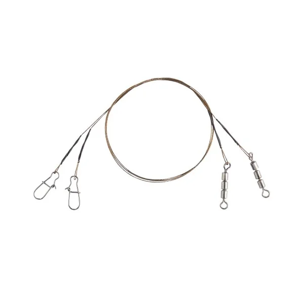 Balzer 1x7 Niroflex Stahlvorfach 3-Fach-Wirbel 25cm 15kg 2 Stück